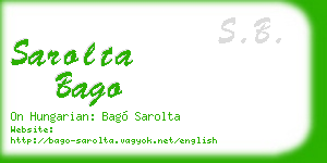 sarolta bago business card